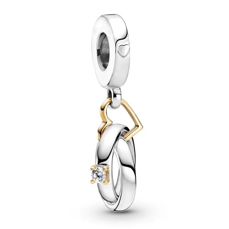 Letter Mom Pendant S925 Pure Silver Bird Heart Sun Moon Charm Snake Bone Chain Beads Accessories Women's Jewelry Gift