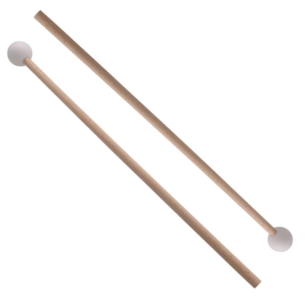 Marimba Keyboard Mallets Rubber Heads Wood Glockenspiel Chime Sticks for Xylophone Marimba Harp White