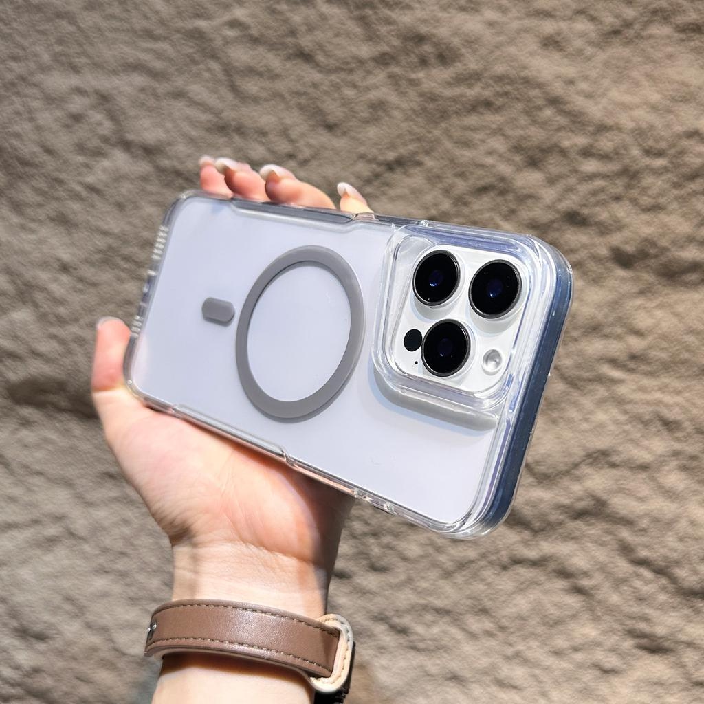 Applicable To IPhone16promax Small Waist Transparent Magnetic Phone Case Apple 15 Advanced Sense TPU Protection Case