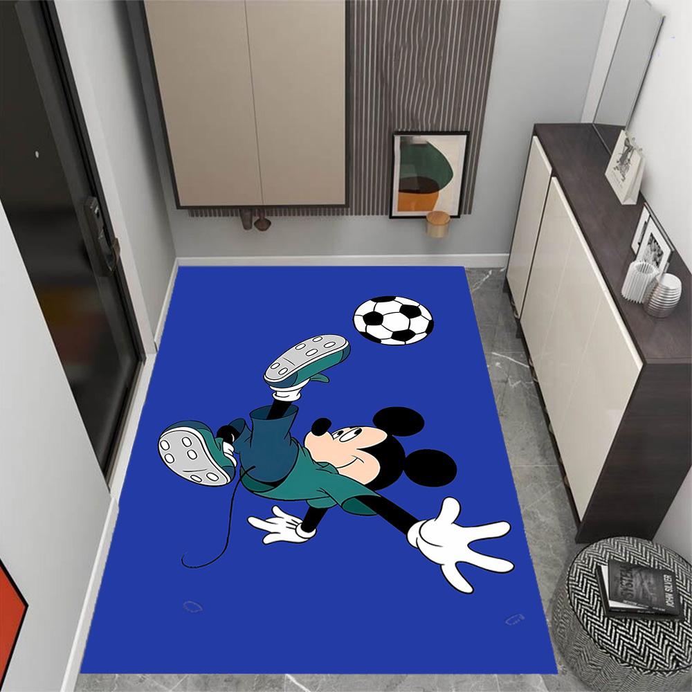 Mickey Mouse Castle Fantasy Disney Cartoon Theme Anti-Slip Rug - Polyester, Home Decor, Suitable for Bedrooms, Living Rooms, Doorways, and Studios