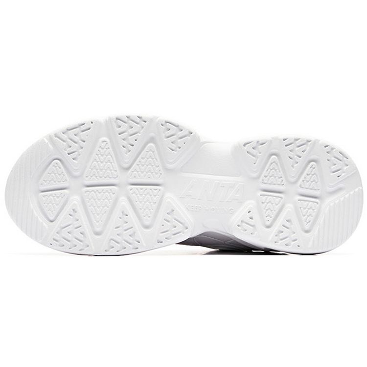 Anta Lifestyle Series Non-Slip Wear-Resistant Low-Top Dad Shoes Women sneaker Silver White 92938862-3