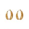 French Fashion Simple Earrings 18K Gold Curved Glossy Simple Fashion Earrings Titanium Steel Earrings Women