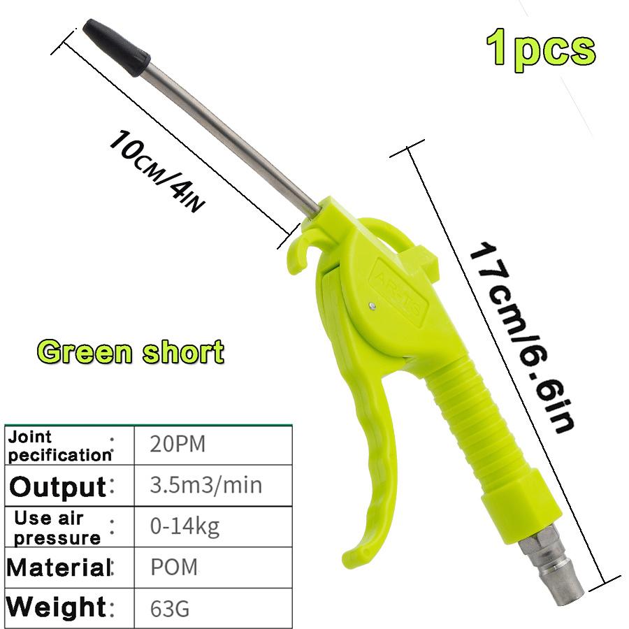 Air Blow Gun with 4" and 10.2" Long Angled Nozzle, Long Reach Industrial Air Blow Gun, Pneumatic Air Compressor Cleaning Tool