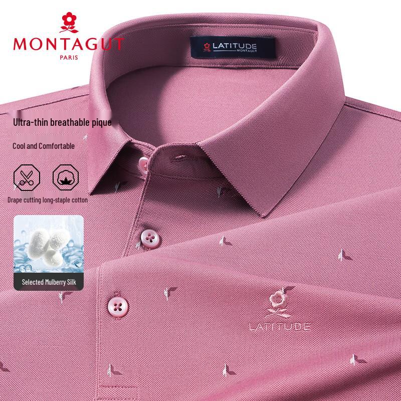 Polo à manches courtes en mélange de soie pour homme MONTAGUT