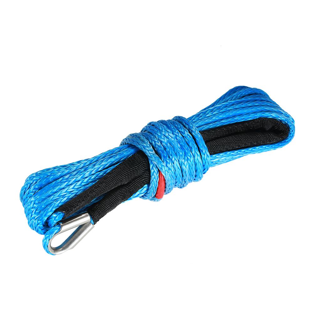 6.5mm*15m 1/4'' x 50' 6600lbs Synthetic Winch Rope Cable,Blue