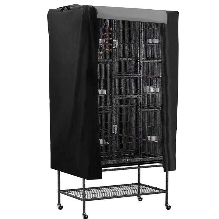 Outdoor Bird Cage Dust Cover Oxford Cloth Shade Waterproof Patio Birdcage Cover for Myna Cage Protector Black