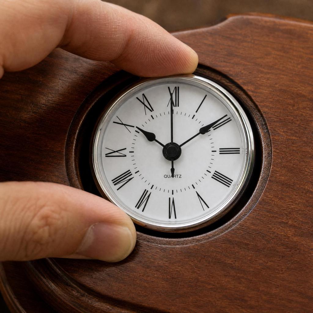 Clock Insert Compact Round Quartz for Minimalist Interiors