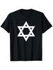 Star of David Pattern Men and Women Casual Round Neck T-shirt Ideal for Outdoor Wear Men's Short Sleeve Hawaiian Style S