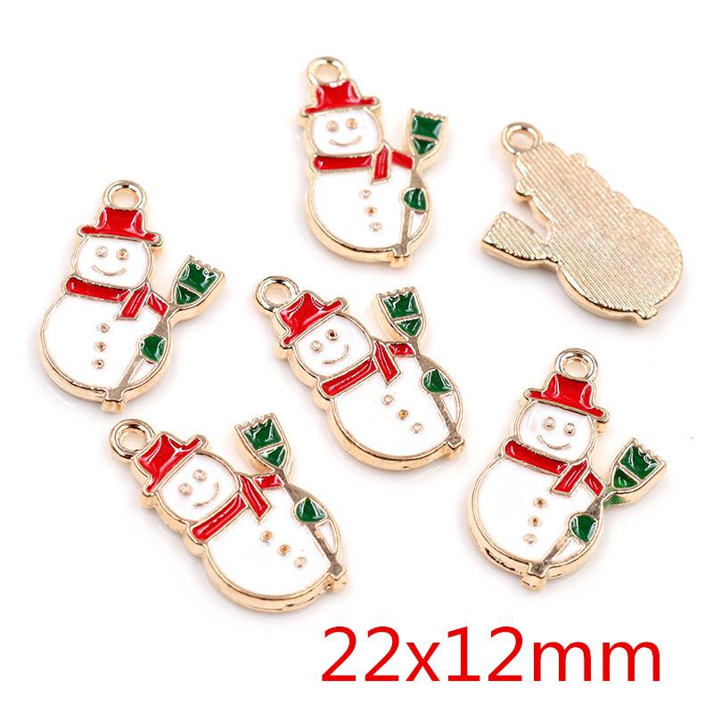 Fashion 10pcs Enamel Christmas Charm Pendant for Necklace Bracelet Earring Findings Alloy DIY Jewelry Making Supplies