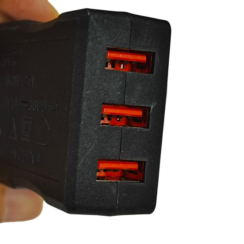 12V 24V to 5V Portable USB Power Adapter 3 Charging Ports Battery Clip for Car Truck Camping Emergency Use