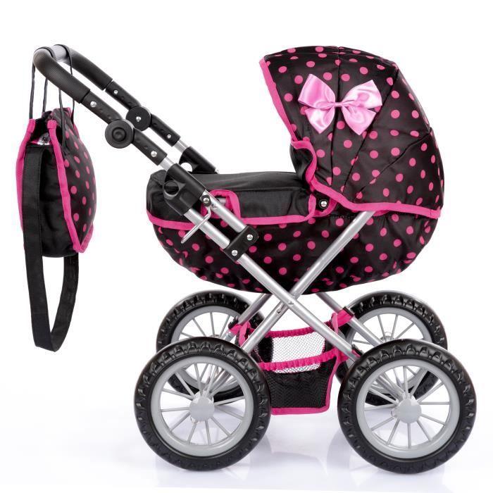 Kinderplay Poussette Poupee, Poussette Jouet - Poussette Landeau Bebe pour Poupée, Gondola, Poignée hauteur entre 33 et 63, KP0262G