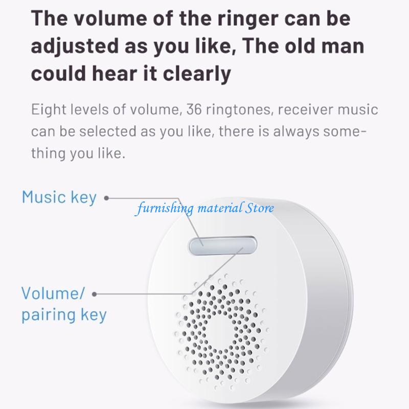 Y5GD Wireless Power Doorbell for Home Use Adjustable Volumes Long Ranges