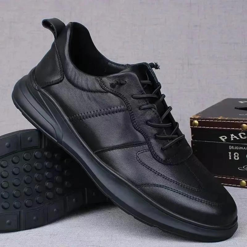 2025 New Men's Casual and Versatile Trendy Leather Shoes Waterproof Anti Slip Wear-resistant and Business Casual Leather Shoes