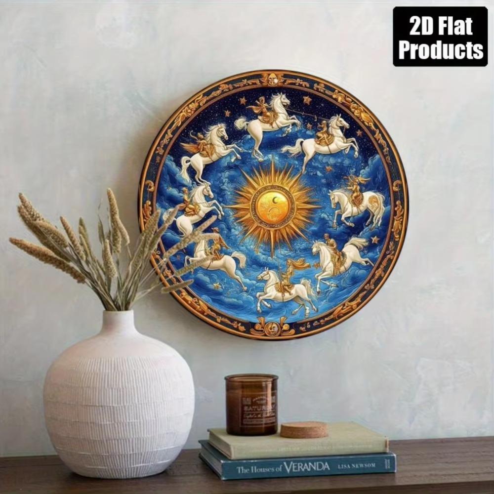 Solar System Metal Wall Art Vintage 2D Space Decor Home Room Ornament 40x30cm бордовый