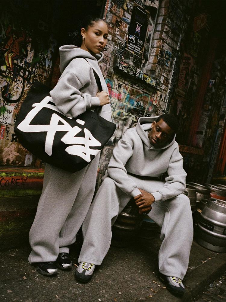 Trendiger High Street Retro Casual Streetwear Herren Sportanzug Y2K Harajuku Print Hoodie Herren Hip-Hop Lockere Jogginghose