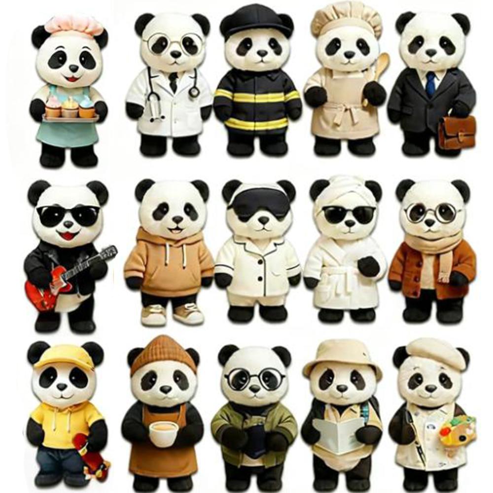 Panda Christmas Advent Calendar, 24pcs Cute Panda Figurines, Different Occupations &, Countdown Calendar, Gift for Panda Lovers,