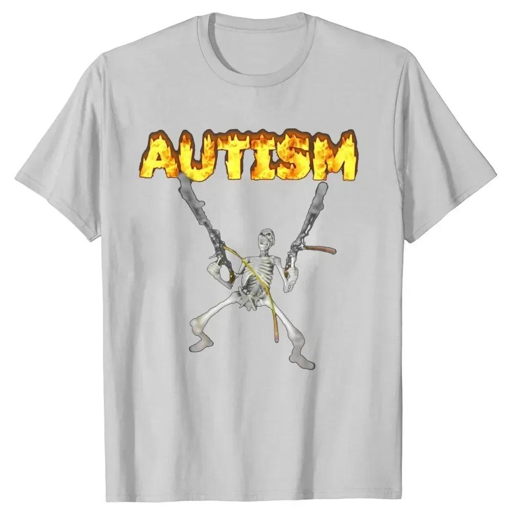Retro Autism Skeleton Funny WoT-Shirt Neurodivergent Autism Awareness Support Graphic Tee Halloween Gifts WoClothes