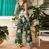 Women's Casual Christmas Printed Jumpsuit Sleeveless Printed Cotton Jumpsuit