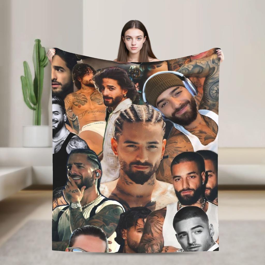 Maluma Rapper Super Warm Blanket  Travel Office Plush Throw Blanket Comfortable Outdoor Flannel Bedspread Sofa Bed Cover