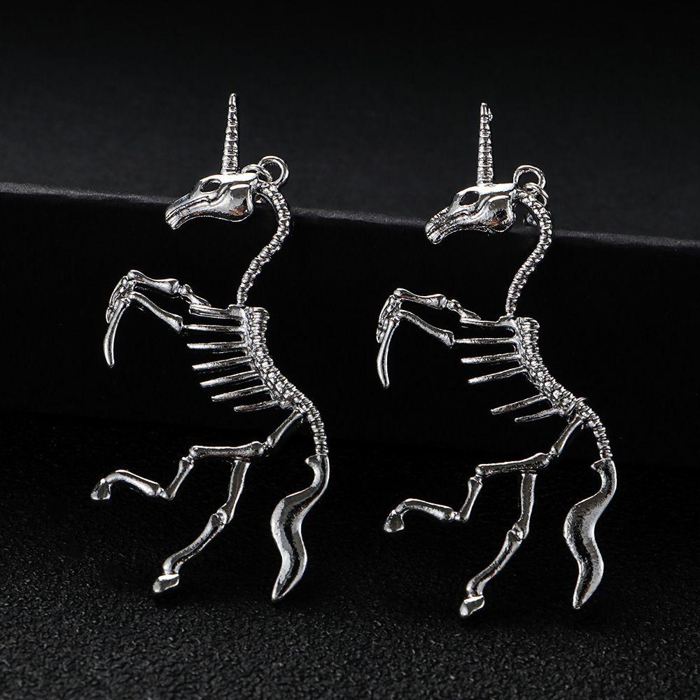 New Wedding Party Lady Women Gift Skeleton Drop Earrings Horse Pendant Novel Dangle Earrings