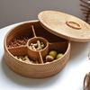 Handwoven Rattan Candy and Fruit Storage Box for Living Room 