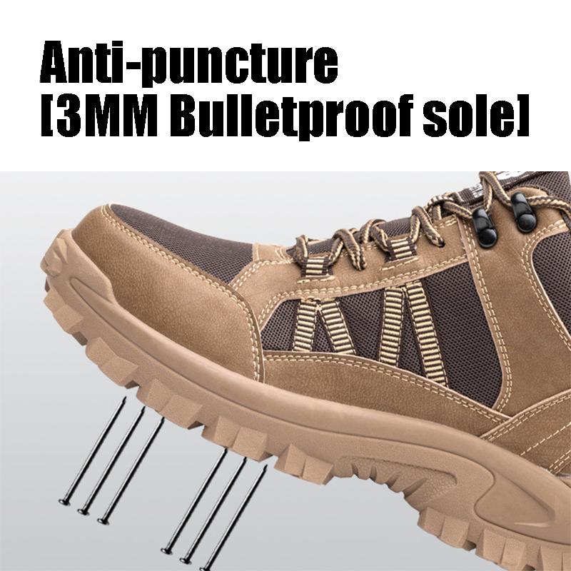 Labor Protection Shoes Men's Anti-smashing and Stab-proof Four Seasons Fashionable High-top Safety Shoes