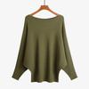 Autumn Batwing Long Sleeve Knitted Sweater Casual Slash Neck Solid Warm Pullover Fashion 18 Colors Loose Jumpers Tops
