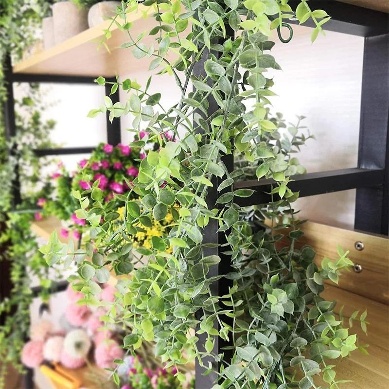1.8m Artificial Eucalyptus Rattan Wedding Home Decoration Money Leaf Grass Rattan Wedding Background Arched Wall Decoration