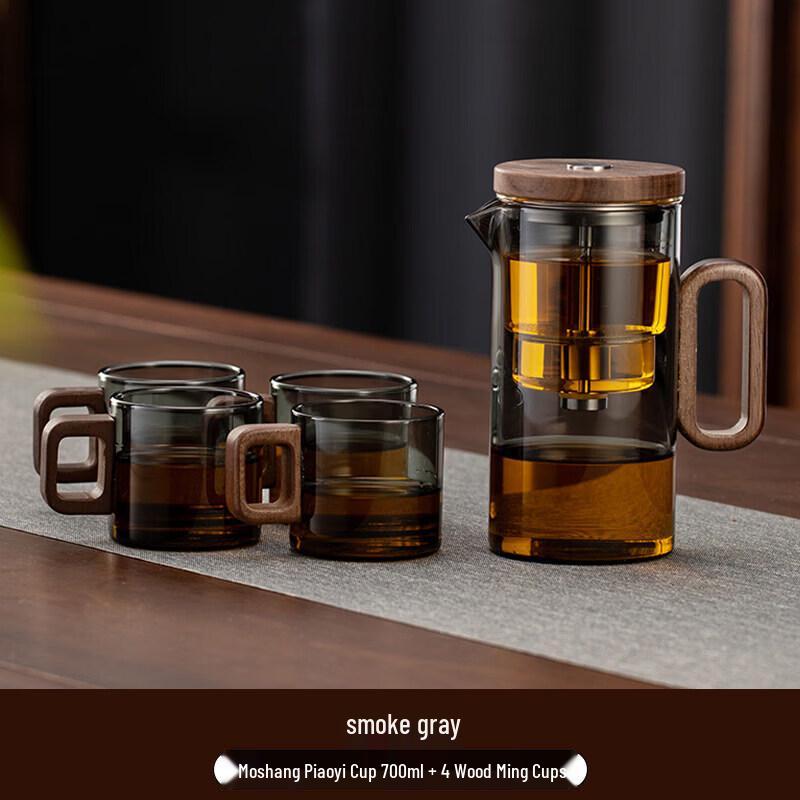 Qiwai One-Button Glass Tea Infuser Teapot