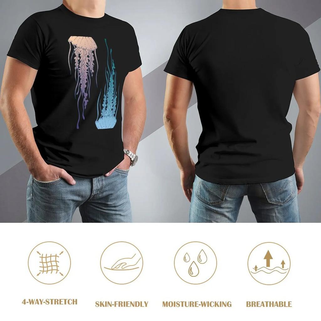 Jellyfish, Hand Draw T-Shirt Summer Clothes Basketball Graphic Tees Mens Designer T Shirt