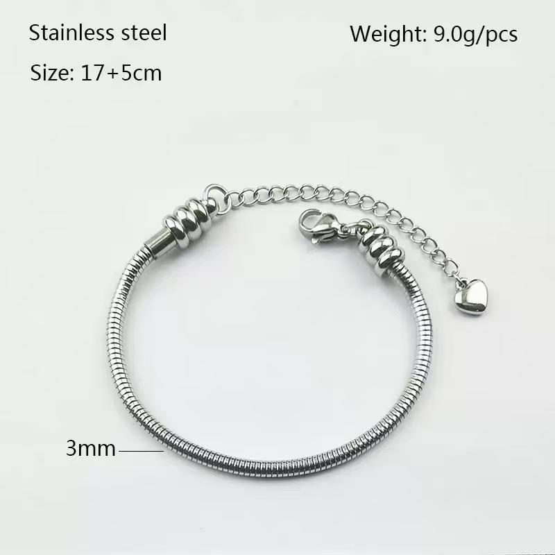 DIY Stainless Steel Snake Chain Bracelet - Family Series, Waterproof & Non-Fading.