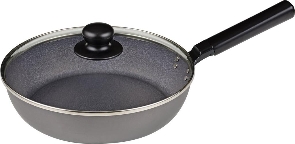 Wahei Freiz Selected Tools Nitrided Iron Frying Pan 26cm IH Compatible with Glass Lid DA-28