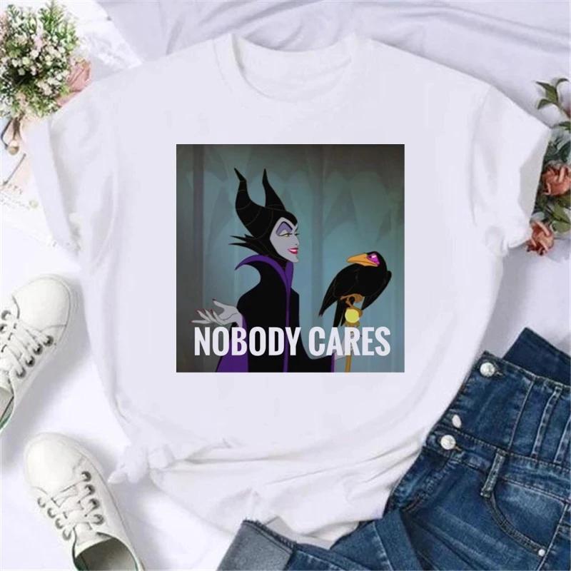 Summer Cartoon Spoof Villains Princess Print Blouse 90S Tshirt Harajuku White T-Shirts Y2k Tops Unisex
