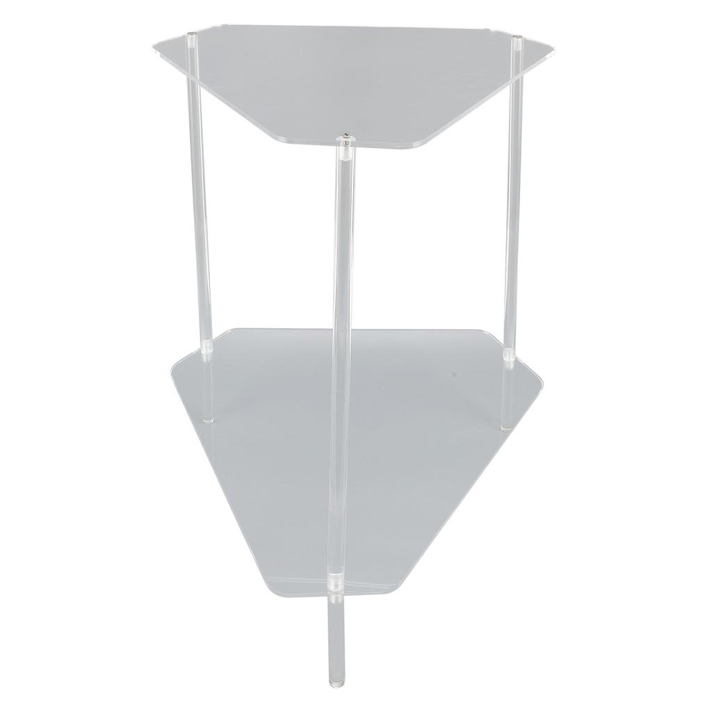 Acrylic End Table 2 Tier Corner Side Table Small Corner Table for Living Room Bedroom Balcony Easy