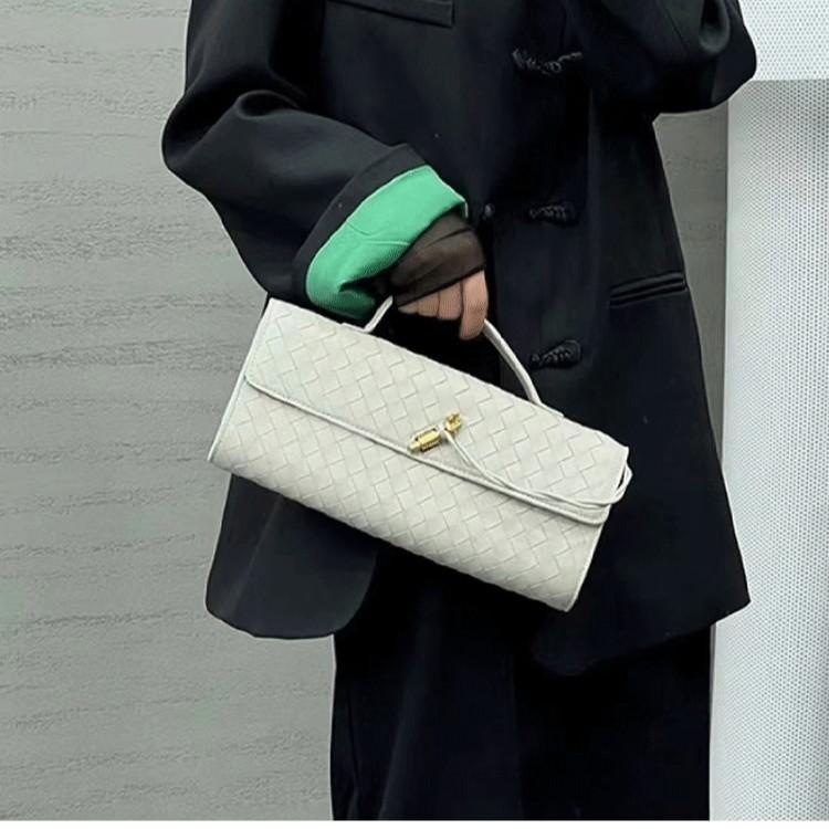 Woven Baguette Bag Fashionable Hand-Held Dinner Bag Versatile Single Shoulder Oblique Span Bag Women'S Niche High Sense