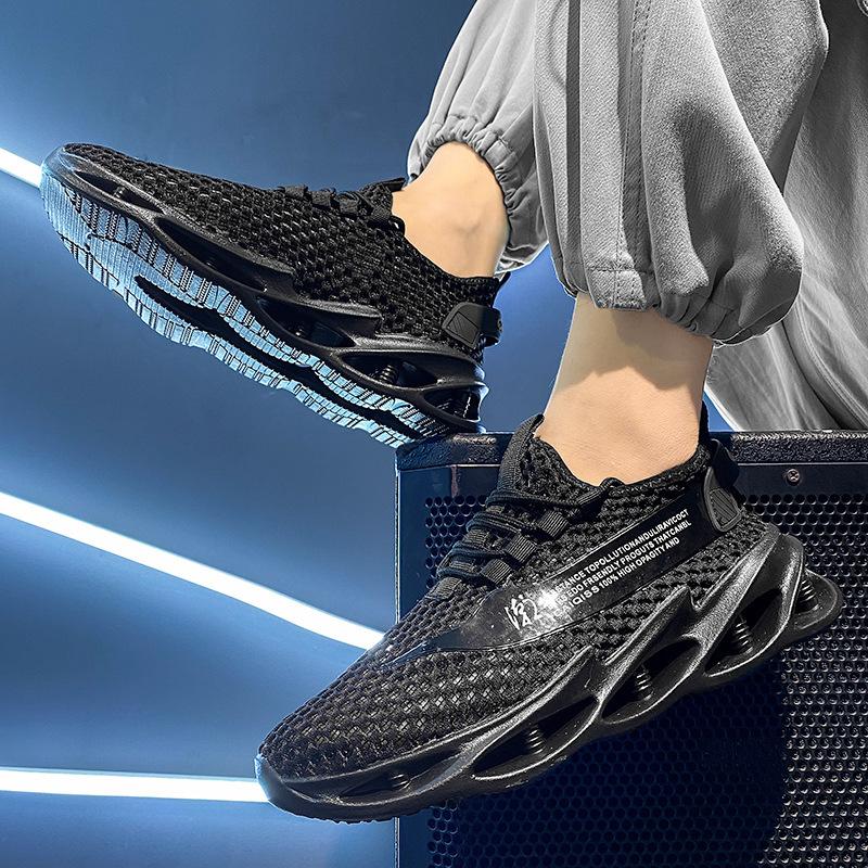 

Мужская обувь летняя дышащая сетчатая обувь тонкая 2024 новая модная студенческая сетчатая повседневная модная обувь сетчатые кроссовки 39 чёрный