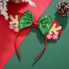 Cute Sequin Christmas Headband Xmas Tree Soft Bow Children Headwear DIY Hairband New Year
