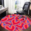 1pc Love Psychedelic Waves Office Round Area Rug, Indoor Mat Suitable For Office, Under Office Chairs Bedroom Living Room Home Decor, Room Deco