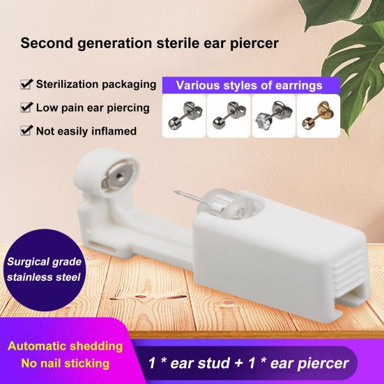 Kit 10 Pistole Per Piercing All'Orecchio Usa E Getta – Sterili, Monouso, Con Orecchini In Acciaio Inox, Sicure E Senza Dolore - 4