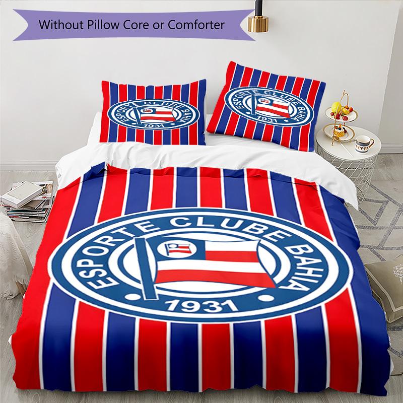 Bahia Fc Crest Emblem Printed Pattern Duvet Cover Set – Includes 1 Duvet Cover and 2 Matching Pillowcases Bedroom Decor Christmas Gifts