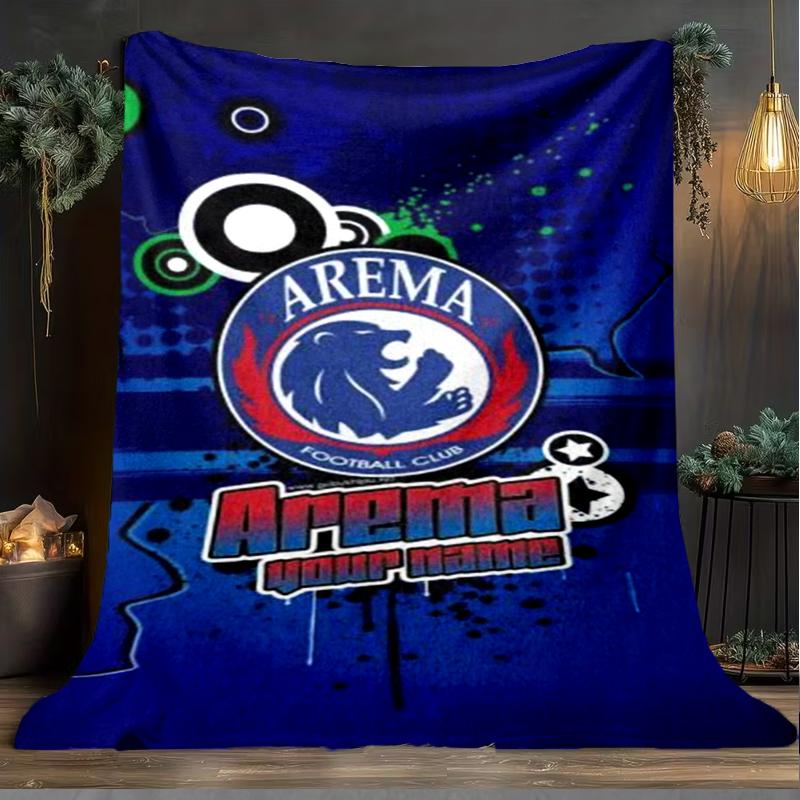 1PC Arema Football club Printed Soft Flannel Blanket Throw for Adult Bedroom Living Room Sofa Camping Travel Fan gifts Christmas Gifts