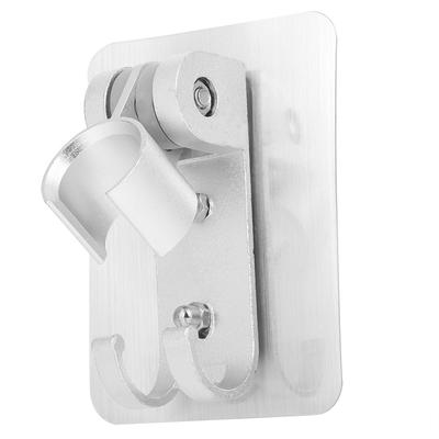 Aluminum Silver Shower Head Holder Bracket Base With Hooks