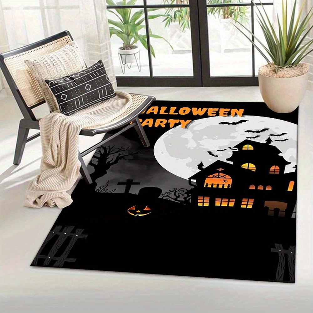 1pc Halloween Party Area Rug, Slip-Resistant, Easy-Clean, Stain-Resistant, Perfect for Cozy Living Rooms, Bedrooms, Kitchens, Offices, and H