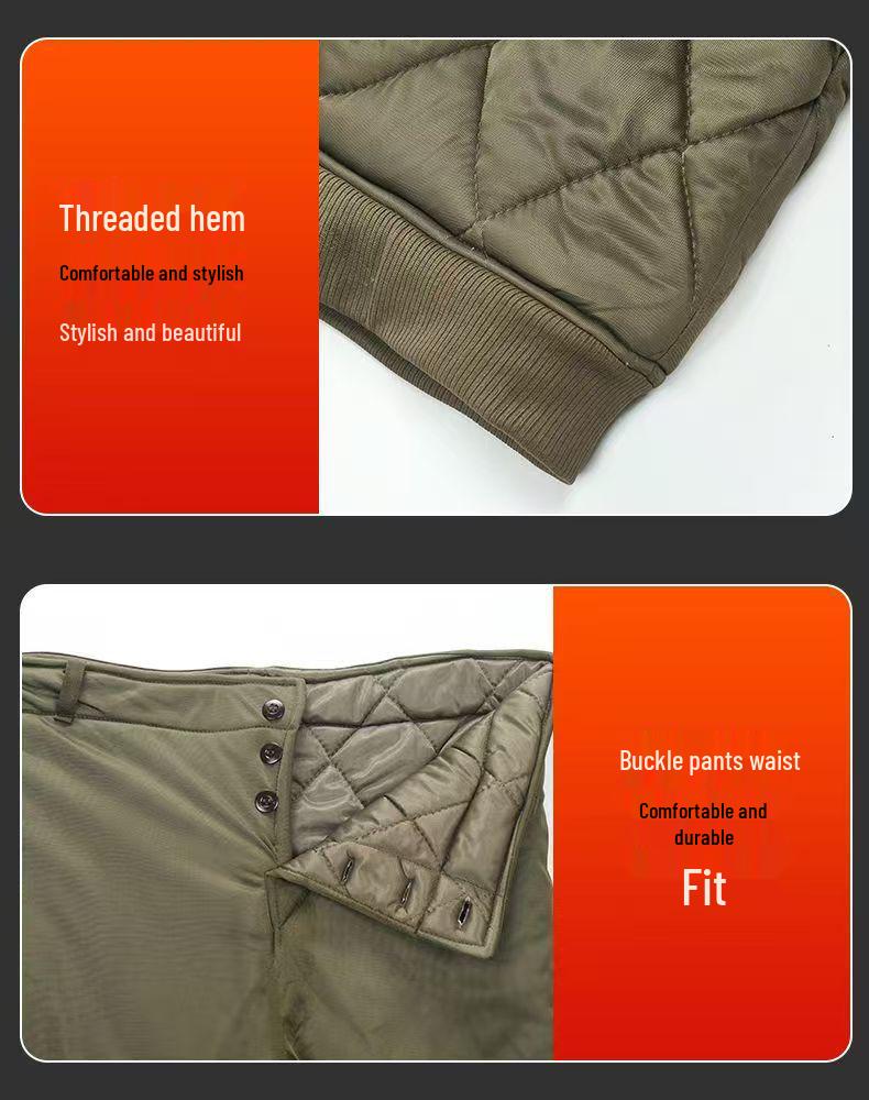 Zero Three Thermal Elastic Cotton Outfit: Warm Jacket & Pants for Outdoor Winter and Cold Storage Activities
