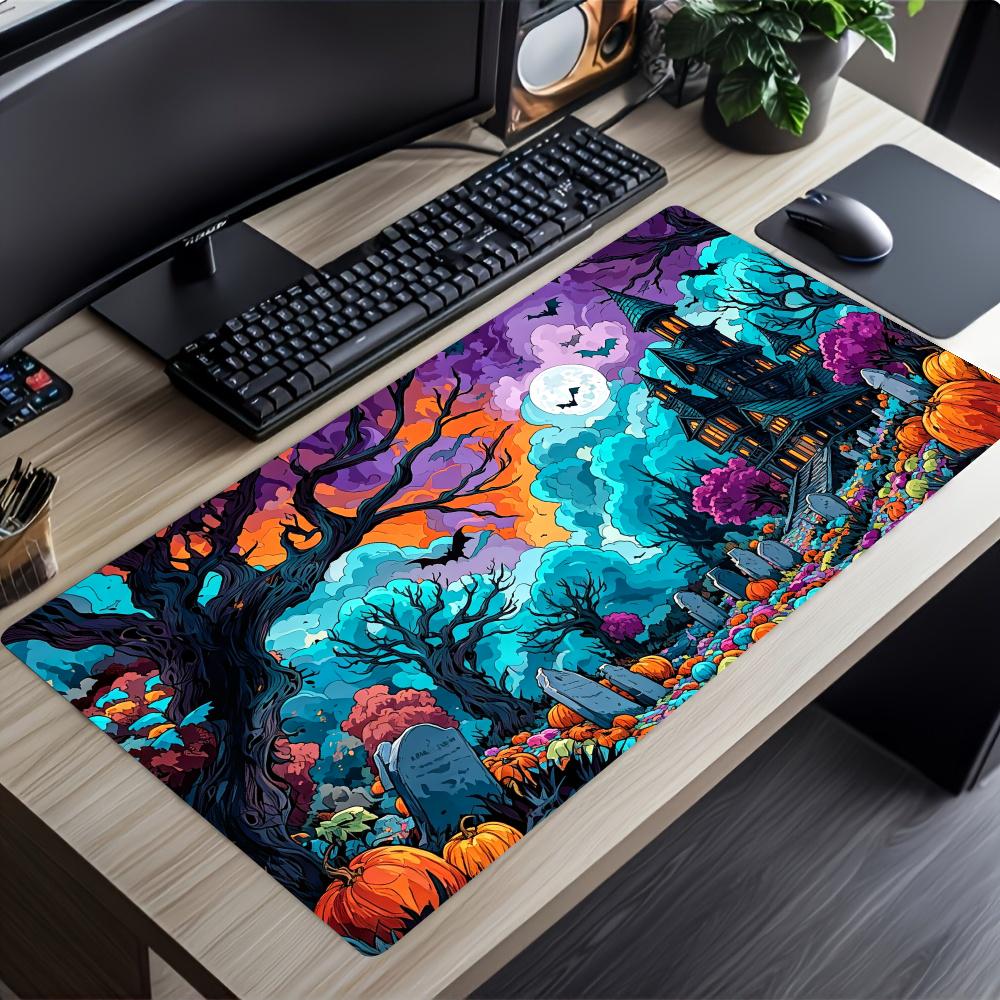 Scary Halloween Mousepad Speed Office Desk Accessories Gaming Mats Carpet Mouse Mat Desk Pad Set Up Computer Desk Decorating Rug