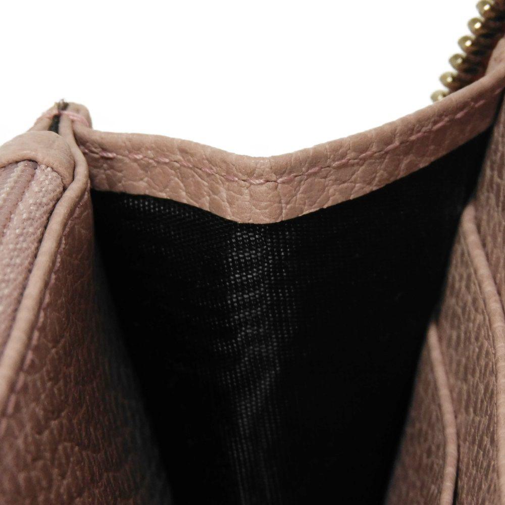 Used 9539 Double G Zip Around Wallet, 449347 CAO0G 5806 7940, Calfskin Zip Around Interlocking G, Soft Pink, Women's