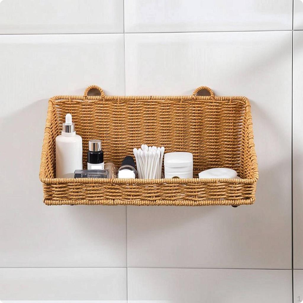 Woven Storage Basket with Hanging Loops Open-Top for Kitchen