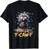 F-Caw-F Messy Bird Shocked Face Feather Chaos Cartoon Humor T-Shirt