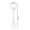 Suspension câble bleu (1m) E27 IP20 max 60W