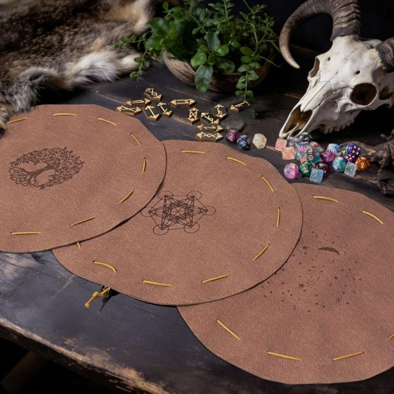 Premium PU Leather Dices Pouches Dices Protective Case With Drawstring Closure For Tabletop Gaming And Travel Storage